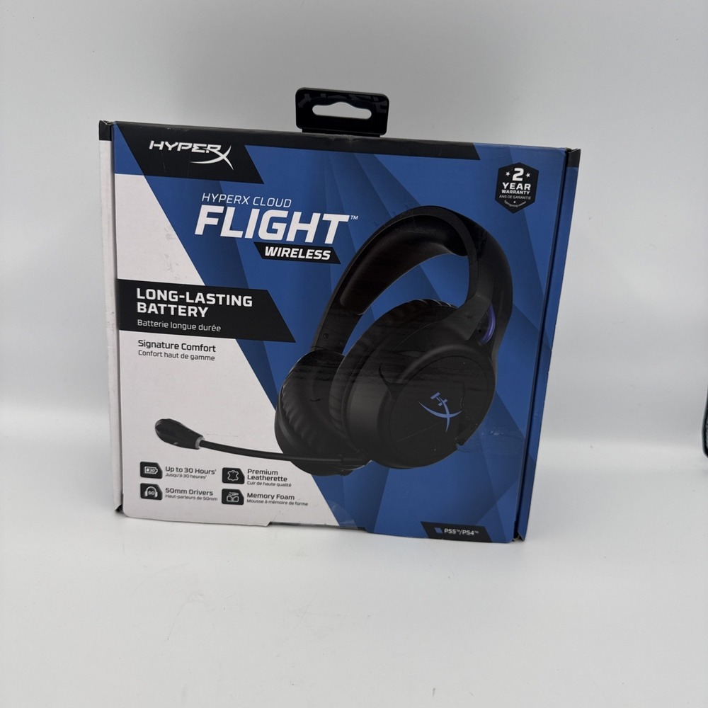 HyperX Cloud Flight Wireless Headphones Headset Black/Blue PS5 PS4 Gaming SEALED